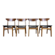 4x 60s 70s Teak Dining Room Chairs Danish Modern Design