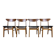 4x 60s 70s Teak Dining Room Chairs Danish Modern Design