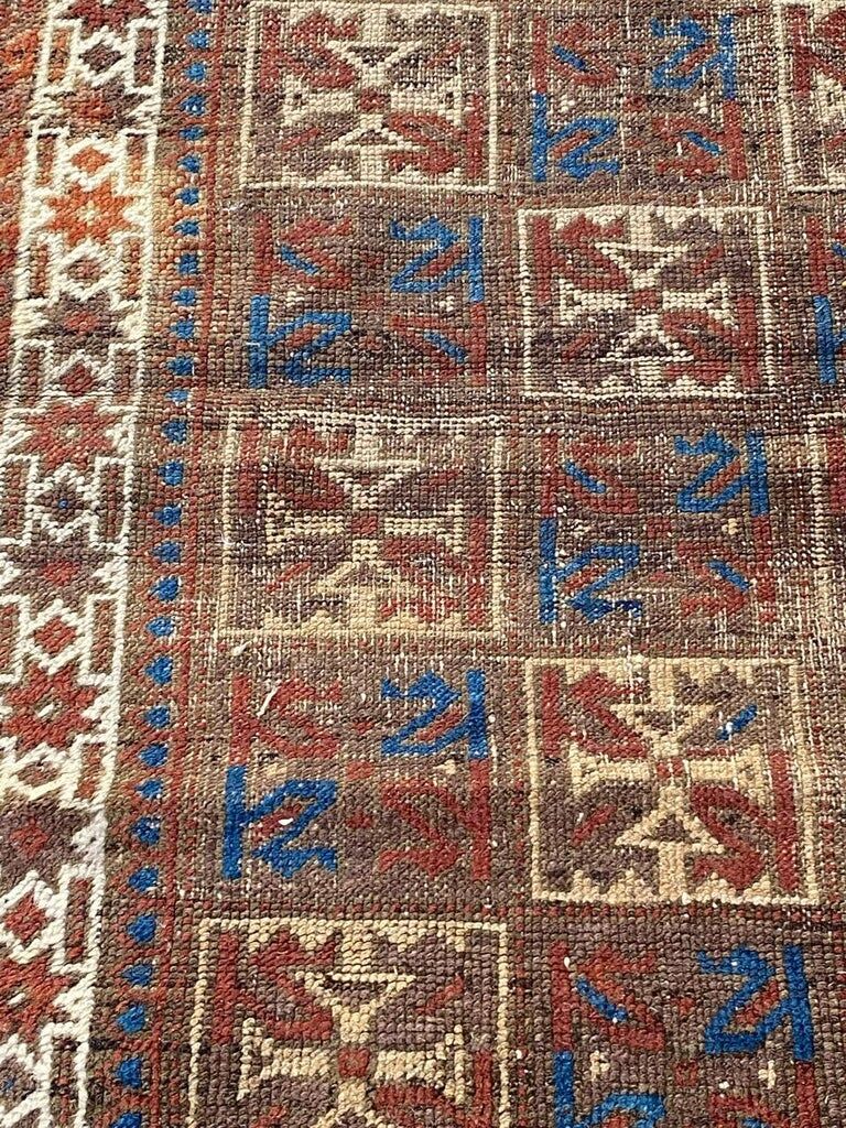 Ancient tribal baloch carpet 148x78 cm