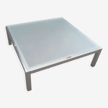 Vintage polished metal coffee table 1950/1970