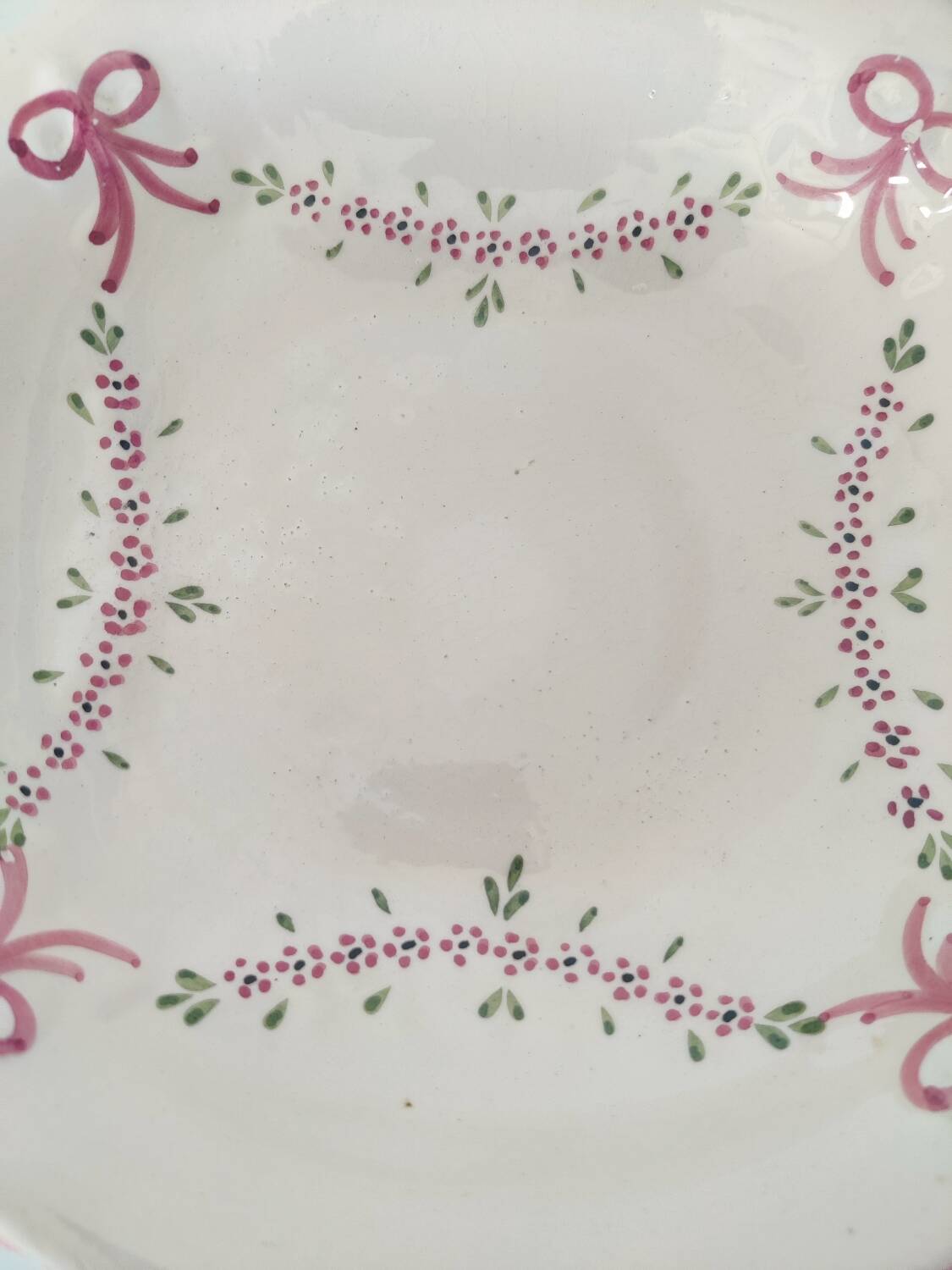 Saladier plat creux romantique vintage