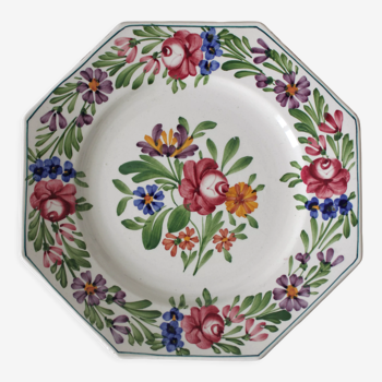 Assiette plate hexagonale en faïence Rusticana Sarreguemines