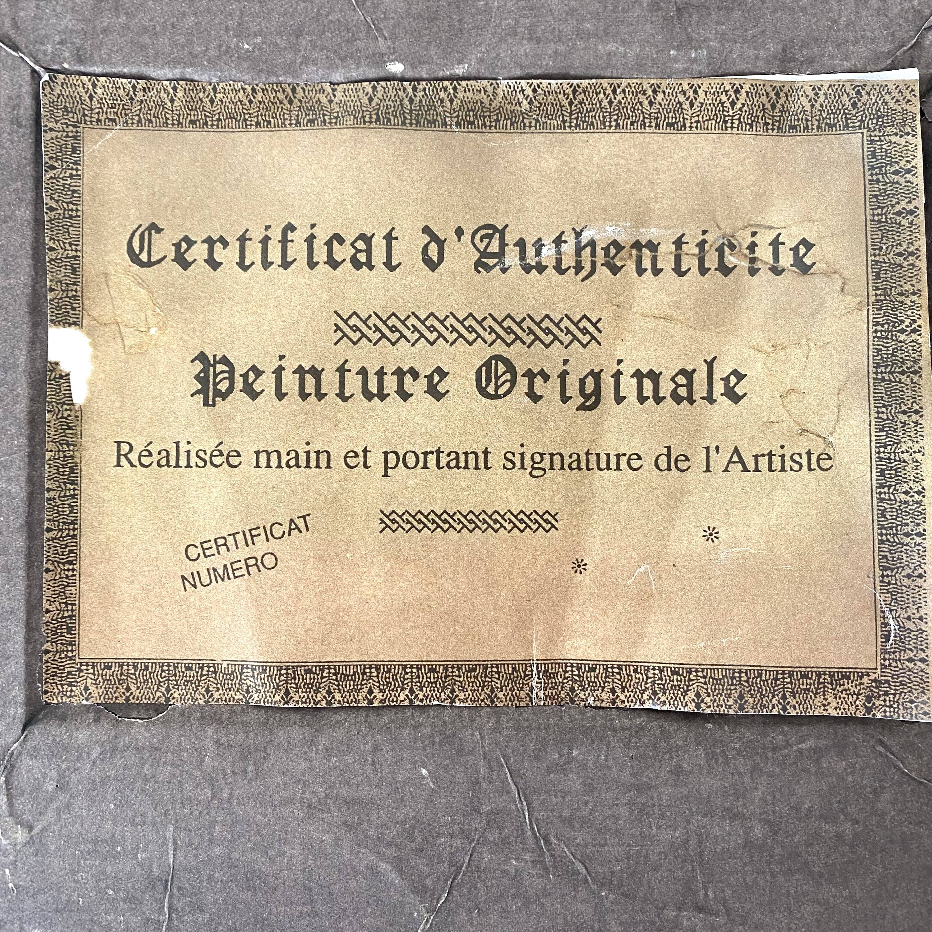 Framed marine painting