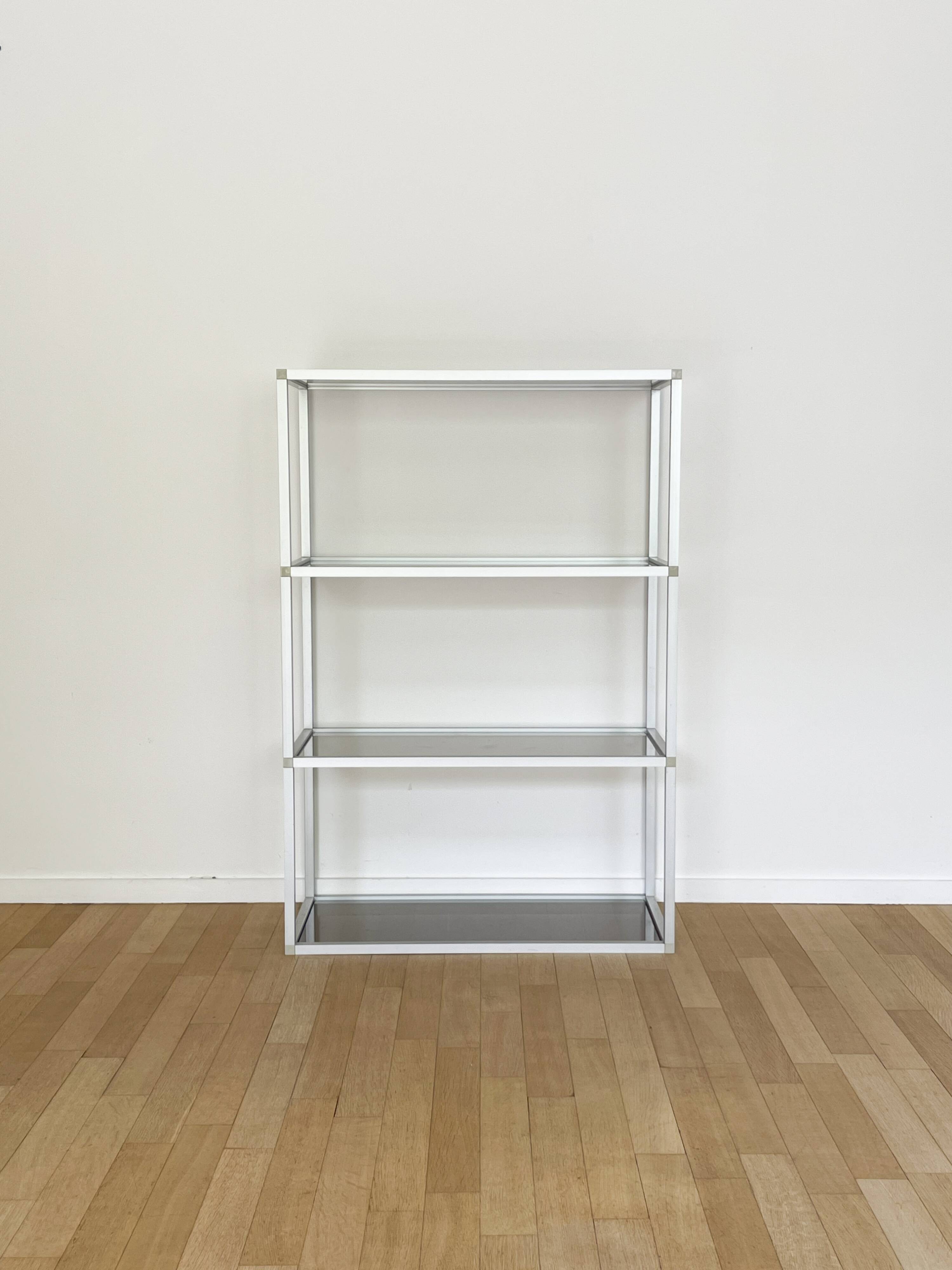 Aluminum and glass shelf