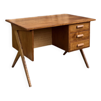 Vintage double-sided desk – splayed legs – 1950s/60s