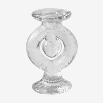 Candle holder glass heart