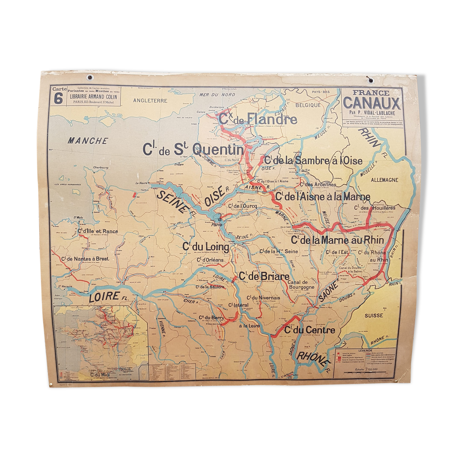 Former school map France Vidal Lablache