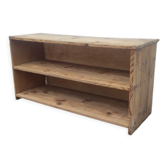 Old TV cabinet shelf low workshop shelf vintage raw fir rustic style