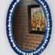 Antique mirror in porcelain from Italy - 64x50cm