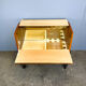 Rolling bar cabinet with interior mirrors, walnut, 60s, vintage