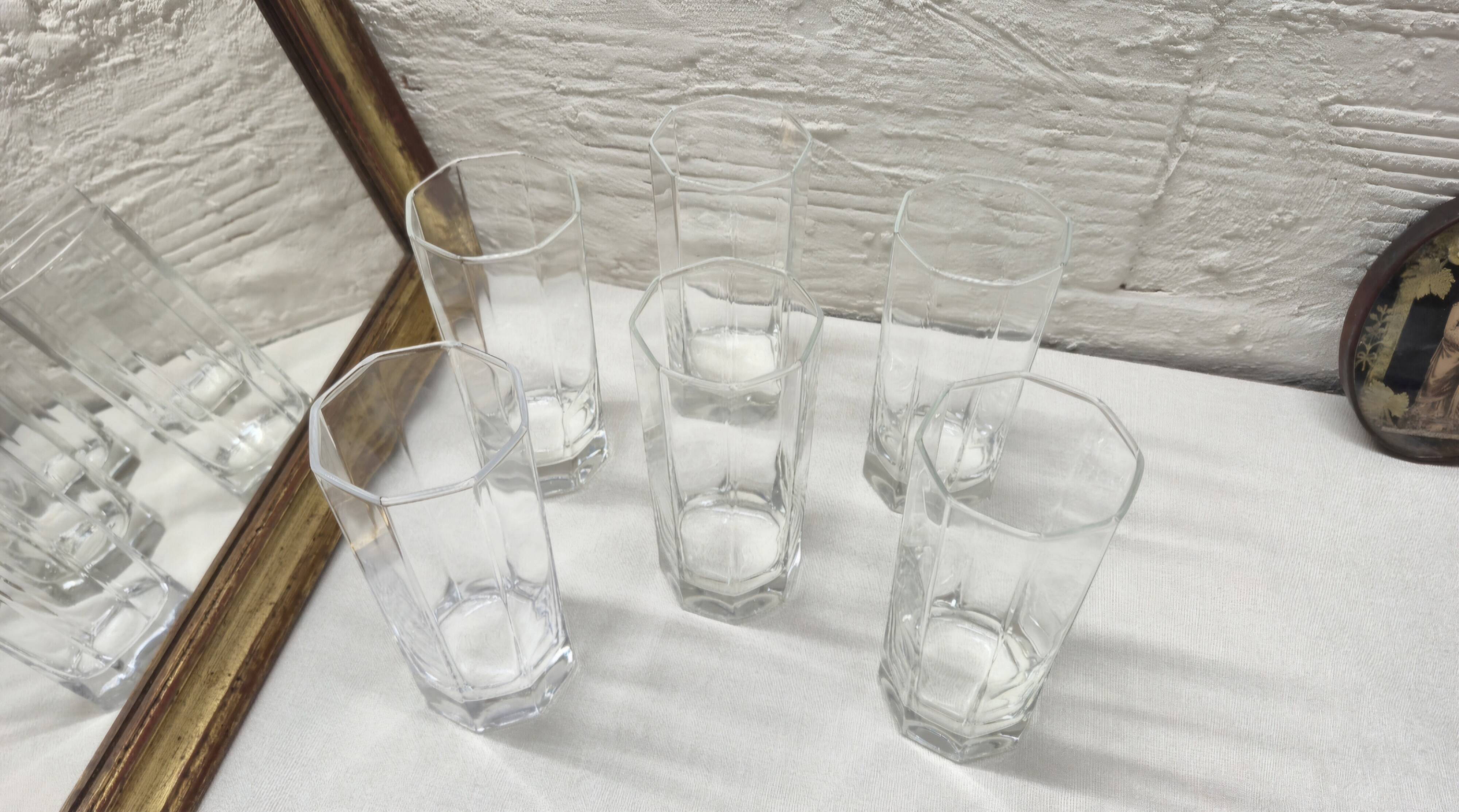 Set of 6 orangeade glasses Octime 1980s