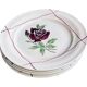 6 flat plates "Dominique", Céranord Saint-Amand, Hand-painted decoration, 1950