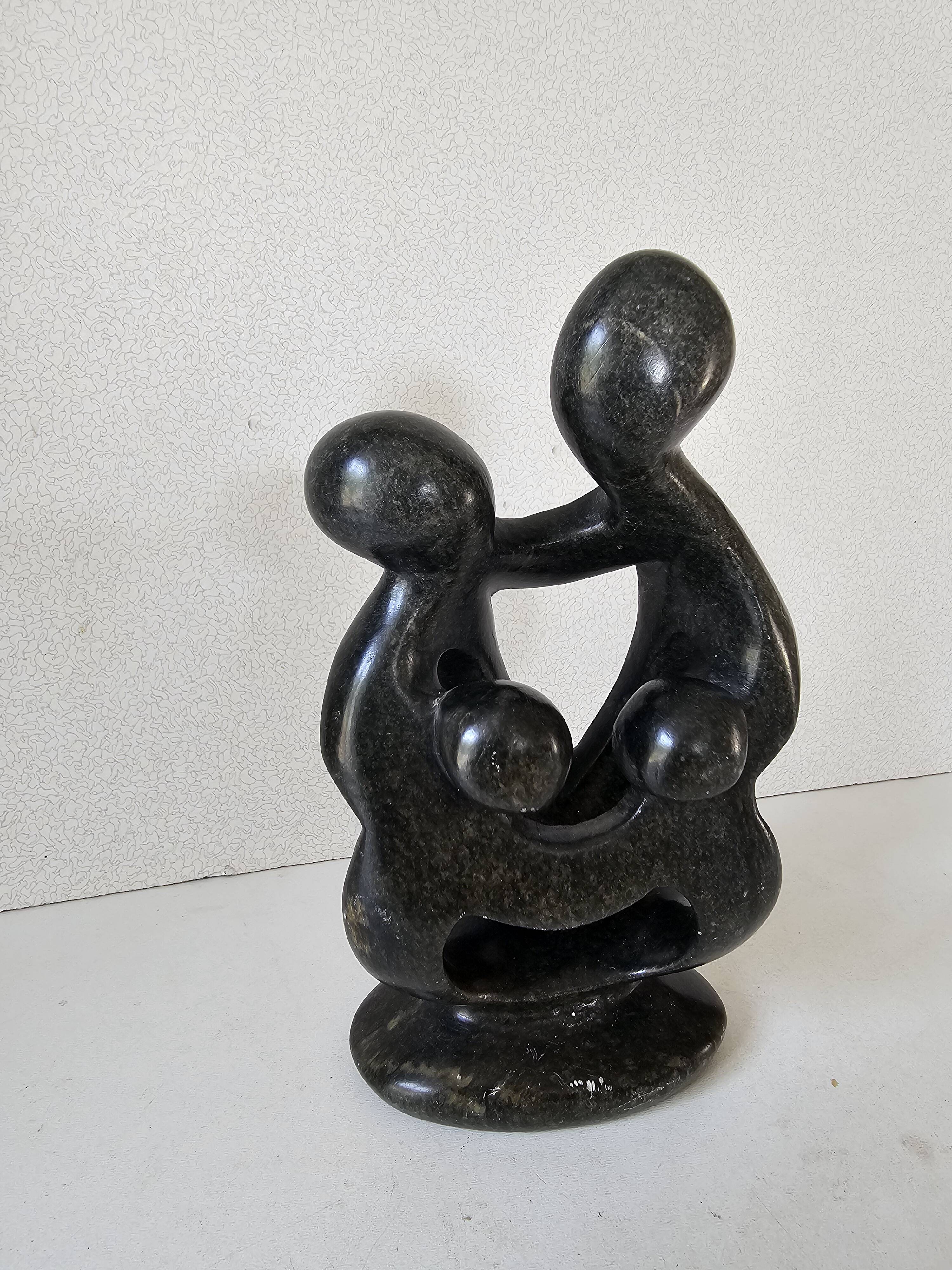 Soapstone Sculpture - Family Parents/Children Modern Design