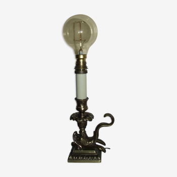 Lampe style poisson antique Romain en bronze