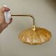 Antique wall lamp with yellow Clichy glass shade