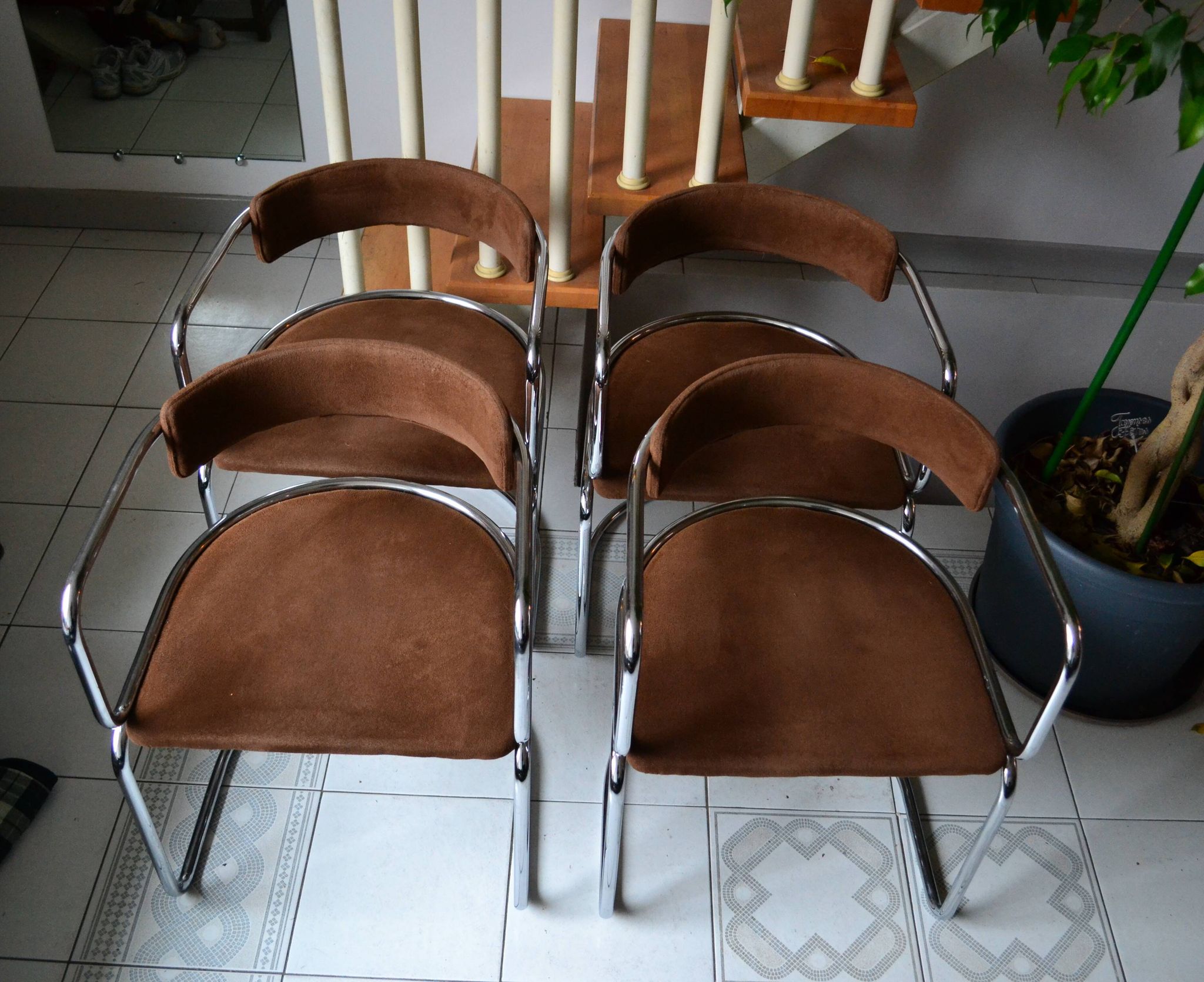 4 chaises par Renato Zévi pour Roche Bobois 1970