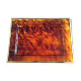 Plateau XL en lucite écaille 70s Pompidou era