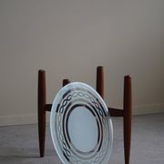 Table d'appoint en teck et verre, design danois milieu du siècle, fabriquée dans les années 1960