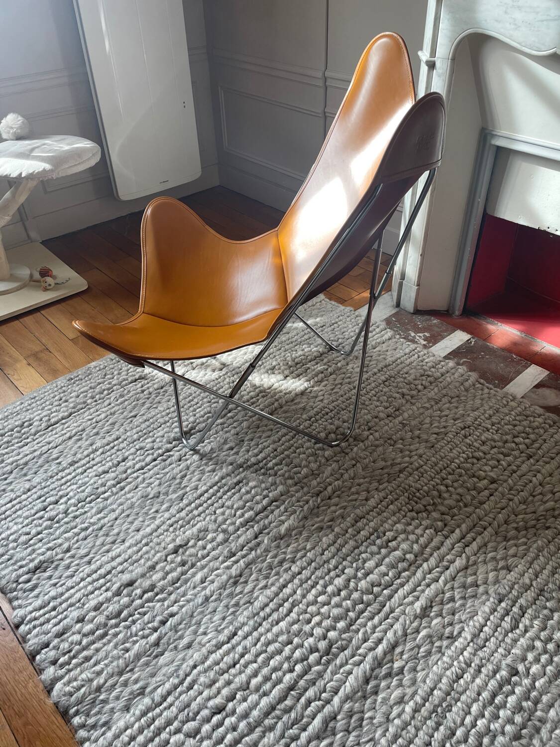 Butterfly AA armchair chrome/leather