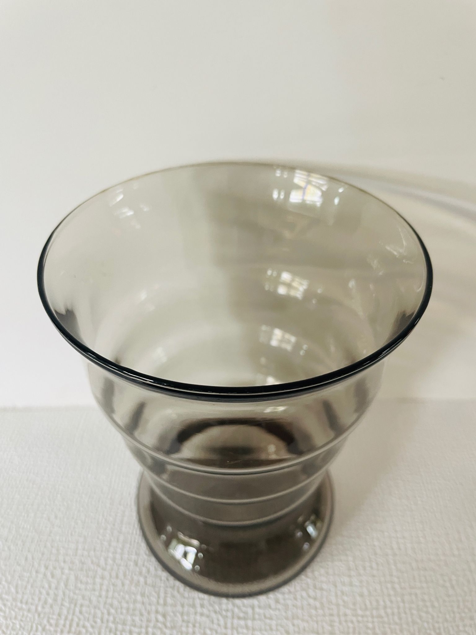 Vintage Leerdam Vase. Glass vase K.P.C. De Bazel. 1920's smoke glass vase Model S.