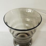 Vintage Leerdam Vase. Glass vase K.P.C. De Bazel. 1920's smoke glass vase Model S.