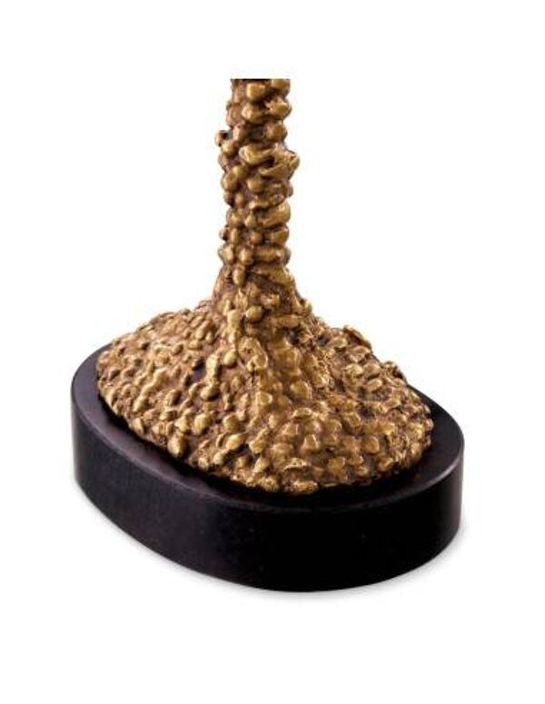 Paire de lampes de table, finition laiton patiné et base en granit noir, belle qualité et style recherché
