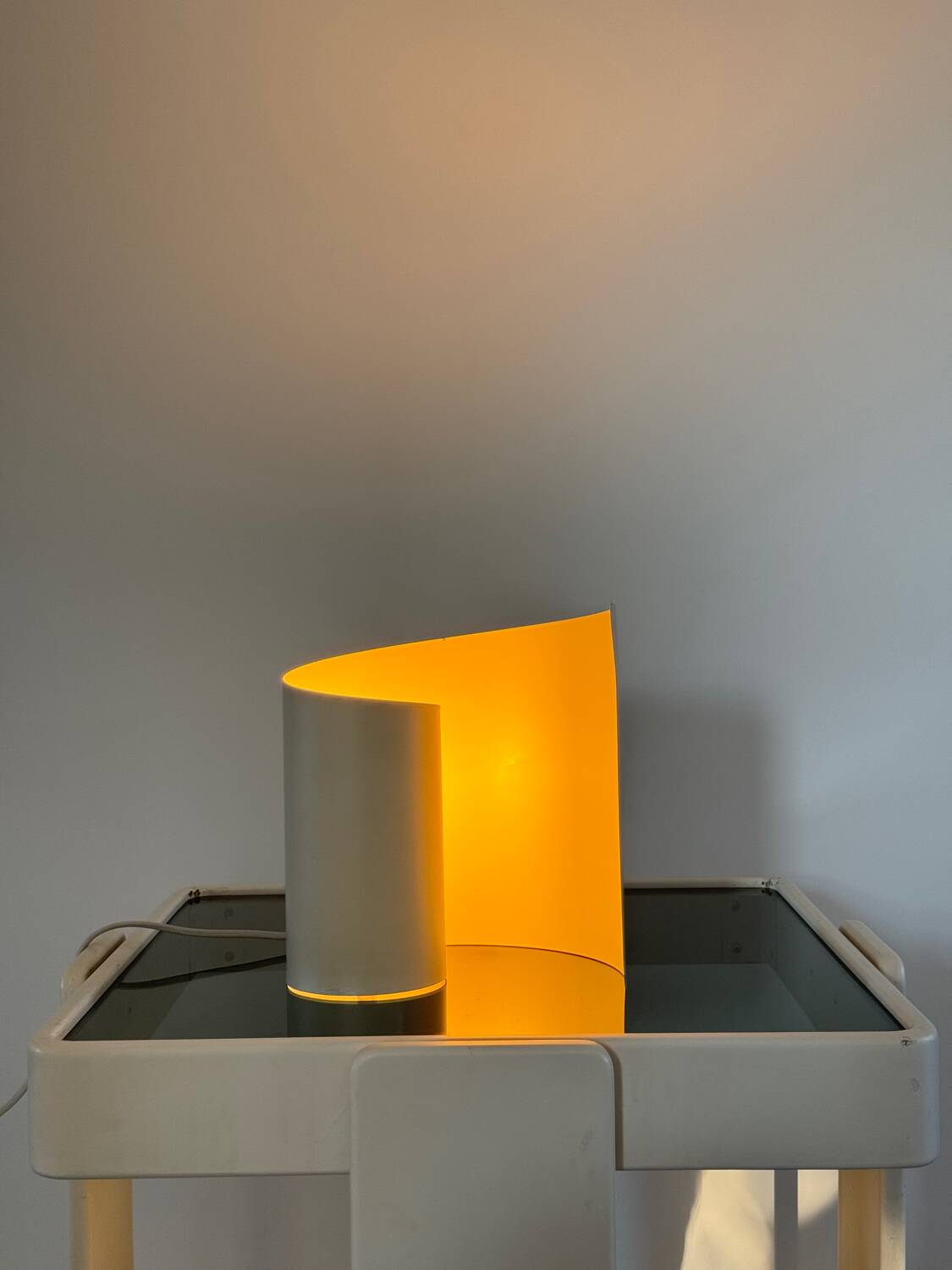 Tessa postmodern design lamp in lacquered metal, Brilliant Leuchten edition, 80s