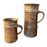 Set of 2 stoneware pitchers