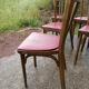 Lot of 6 chairs bistro Baumann No.12 red skai