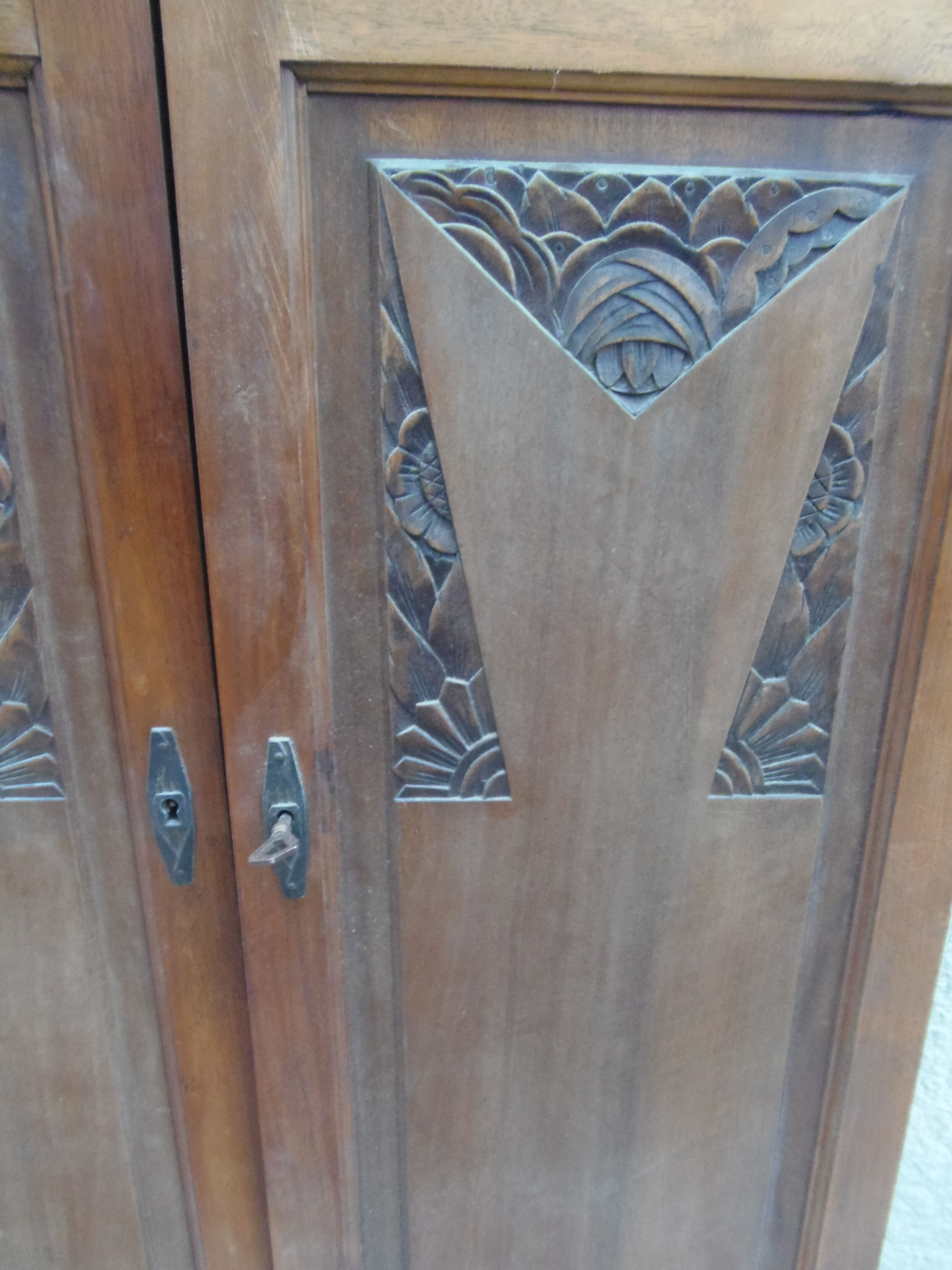 Art deco wood cabinet doors