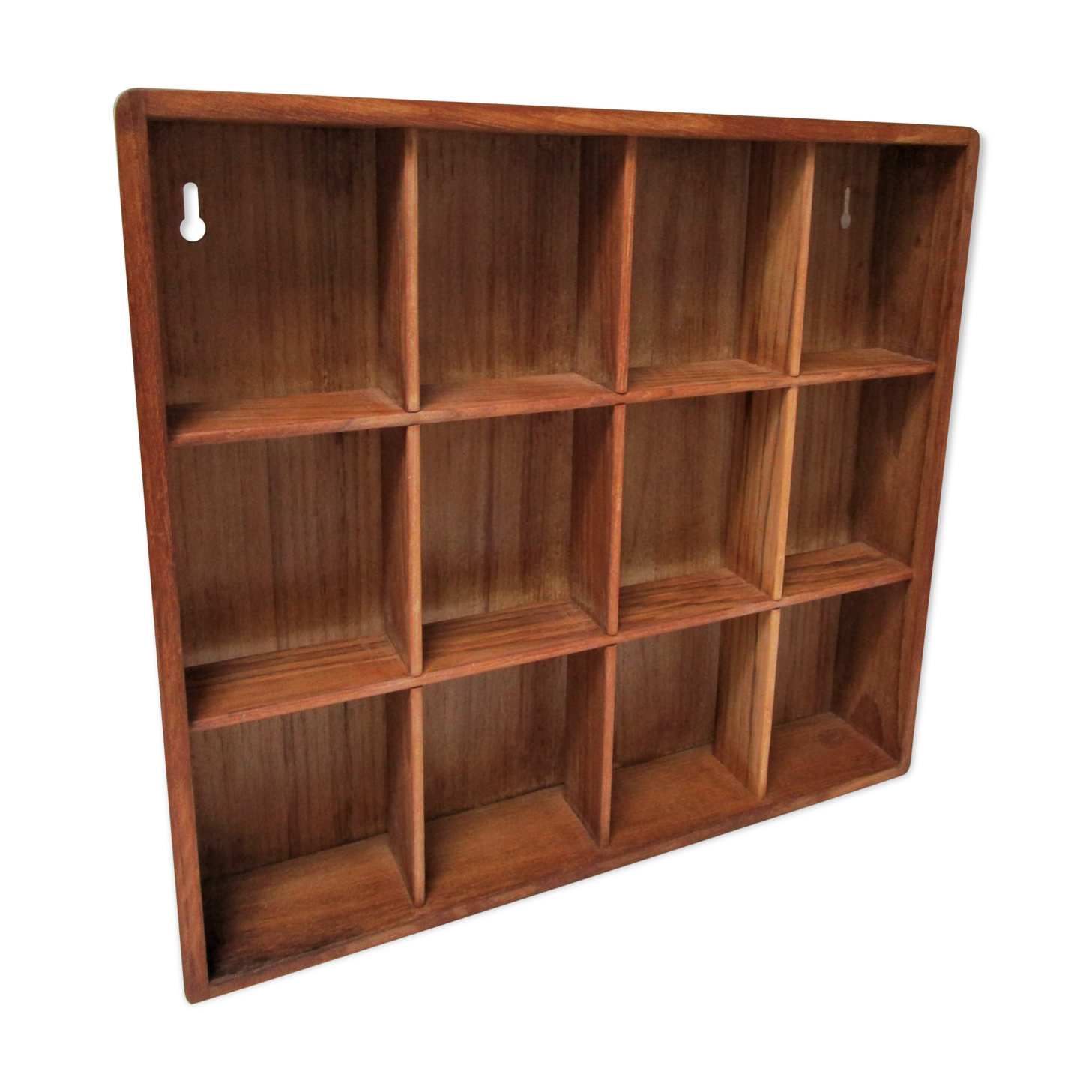 Vintage solid beech wood wall shelf