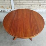 Vintage baumann round scandinavian table extendable a system