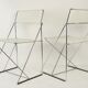 Pair of 1970s design chairs in steel and painted metal