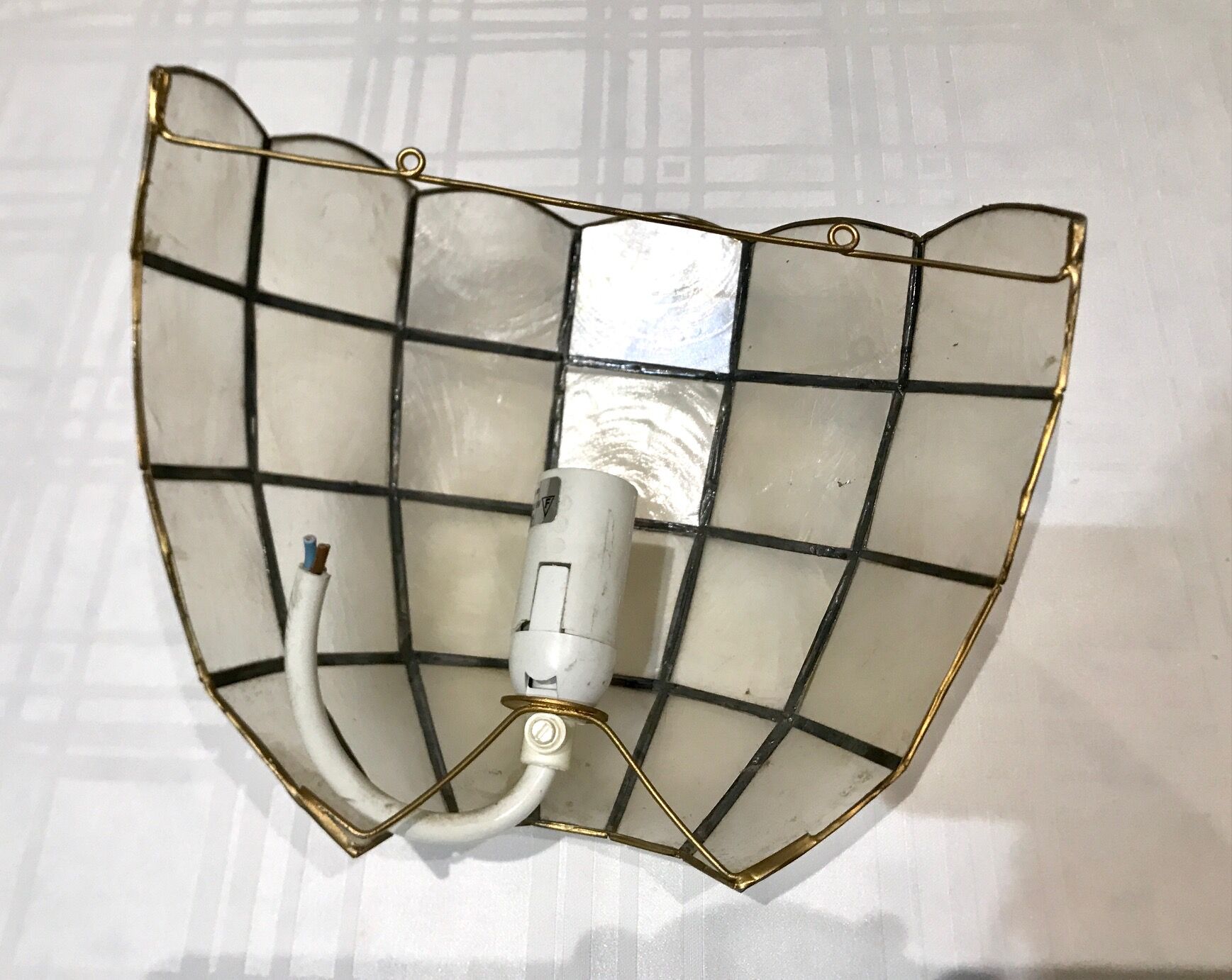 Pair of mother-of-pearl shell sconces