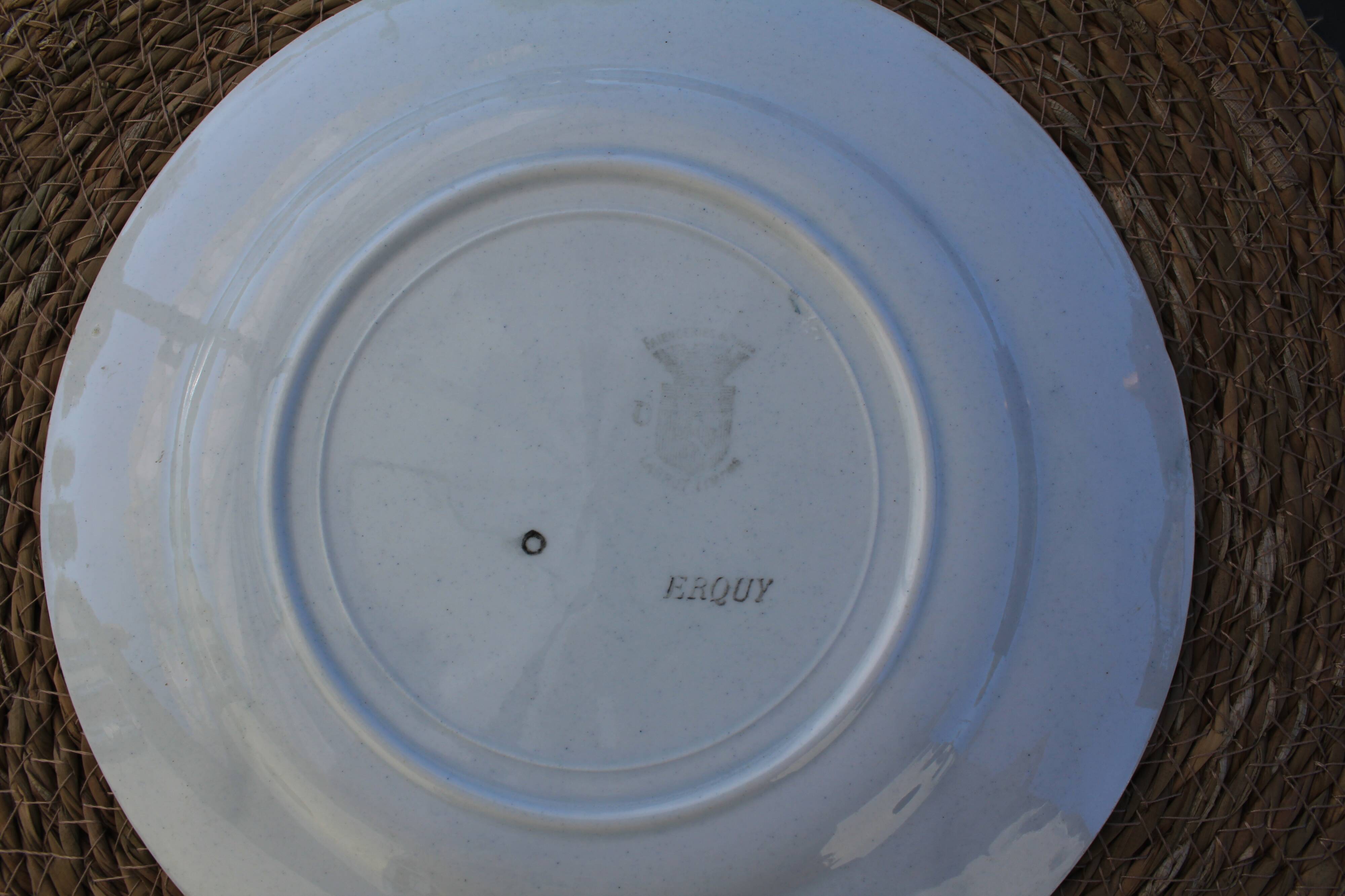 Set of 5 flat plates Faïencerie du Rhône Labrut Frères