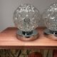 Pair of vintage glass globe chrome wall lights