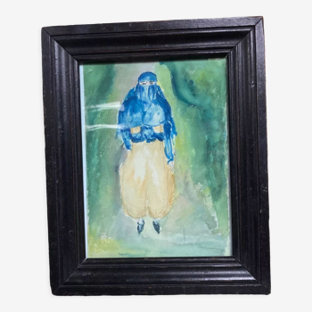Veiled woman, old frame