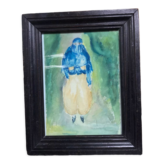 Veiled woman, old frame