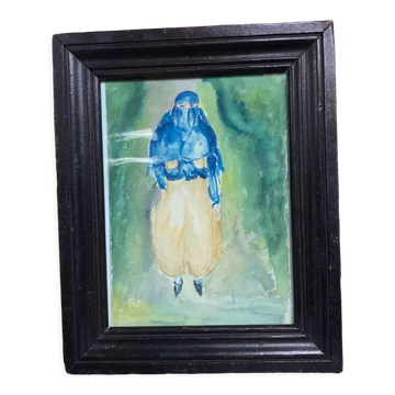 Veiled woman, old frame