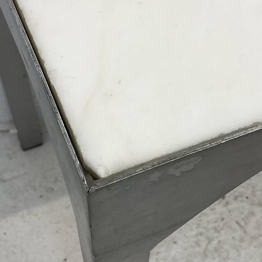 Metal and Carrara marble console