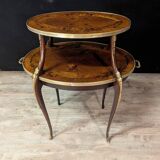 Louis XV style tea table – Marquetry and gilded bronze