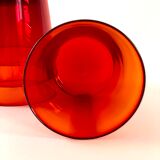 Set of 4 glasses, translucent oranges - vintage 1970