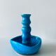 Candle holder fat lava blue