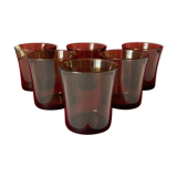 Lot of 6 smoked glasses duralex vintage 70s - retro - kitchen