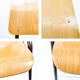 Lot de 3 chaises empilables Mid Century Chaise d'école Industrie Bois Métal Marron Vintage Rétro Cha