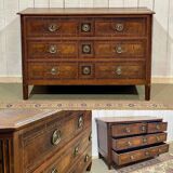 Louis XVI period chest of drawers in walnut, oak and fir, 18th century