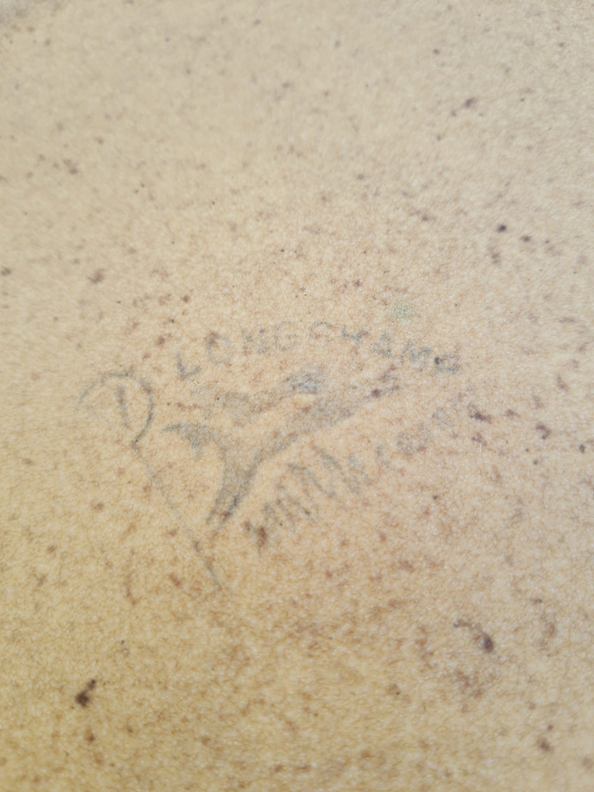 Set of 8 flat plates in Chantilly Longchamp sandstone France vintage