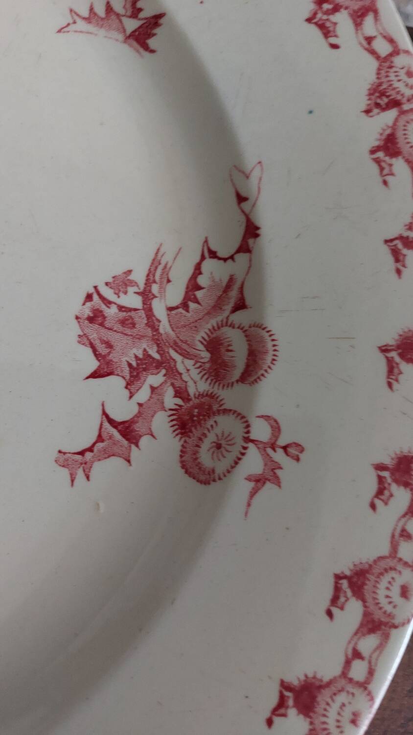 Gien opaque porcelain dish, Chardons service