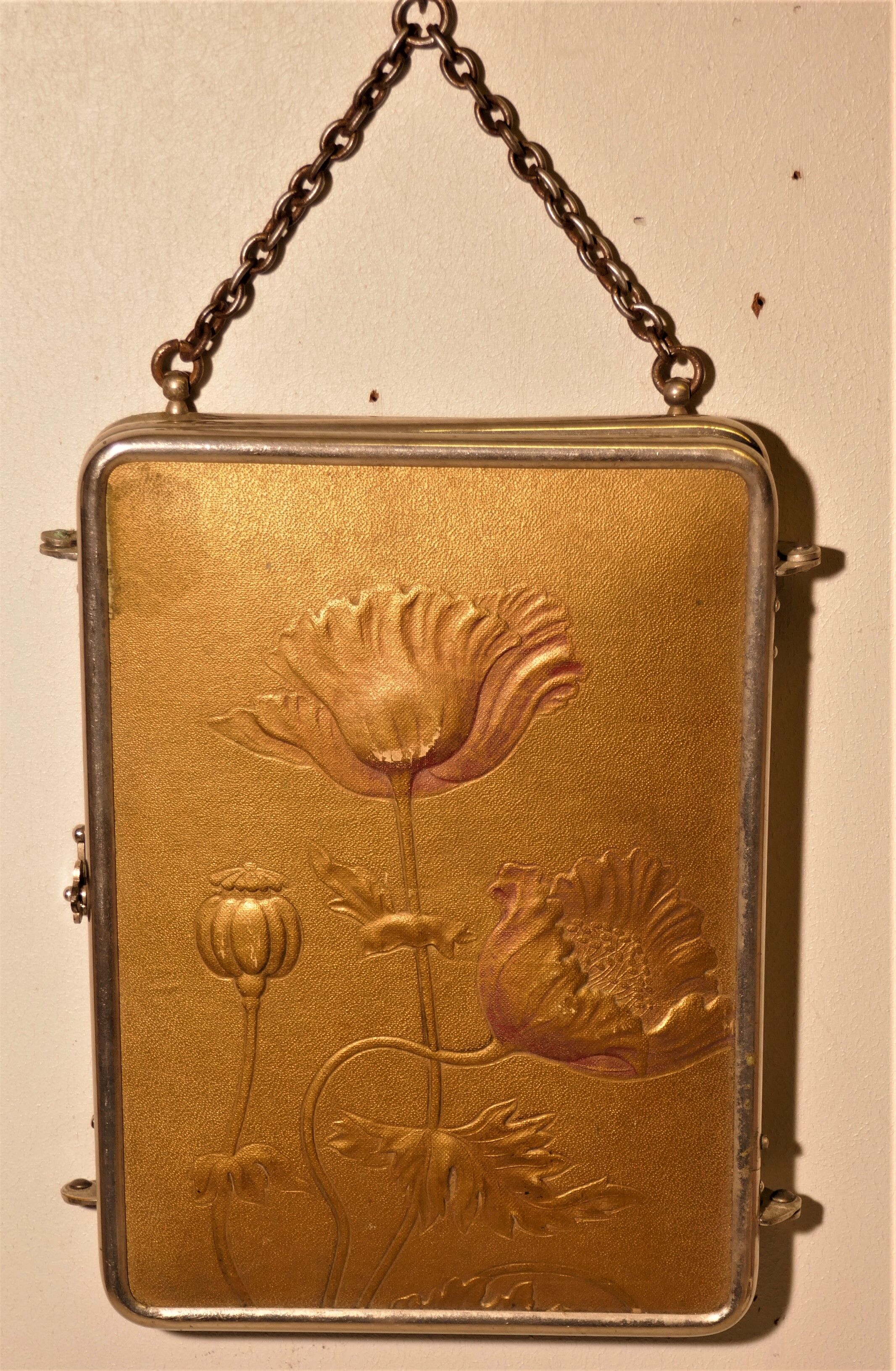 Art-Nouveau barber tryptic mirror - 48x21cm