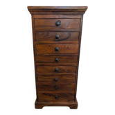 Chiffonnier / Semainier 8 tiroirs en bois massif exotique (Palissandre / Teck)